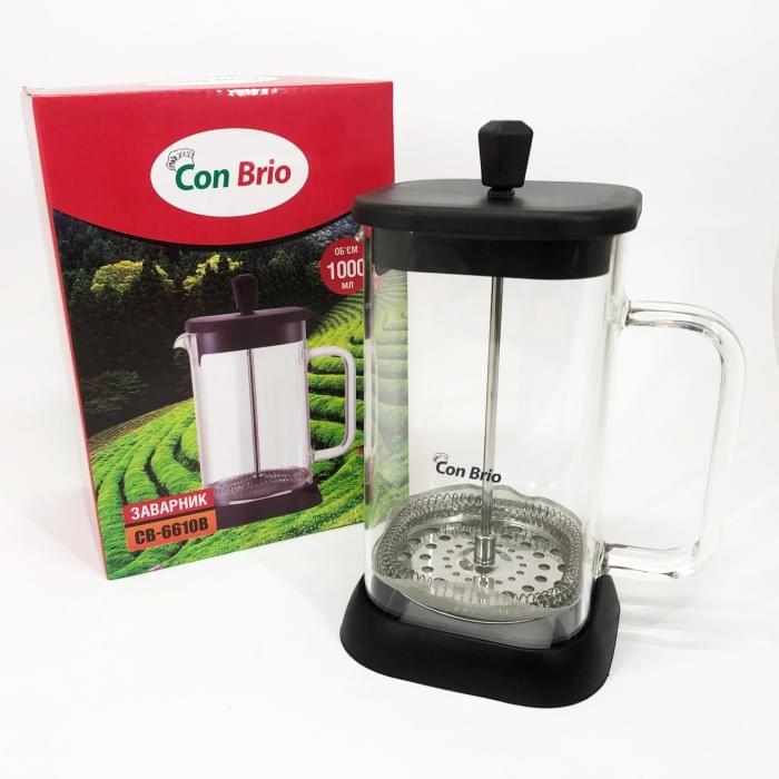 Заварник для чаю з пресом Con Brio CB-6610В 1000 мл, Френч-прес для кави, Чайник CO-468 заварювання трав