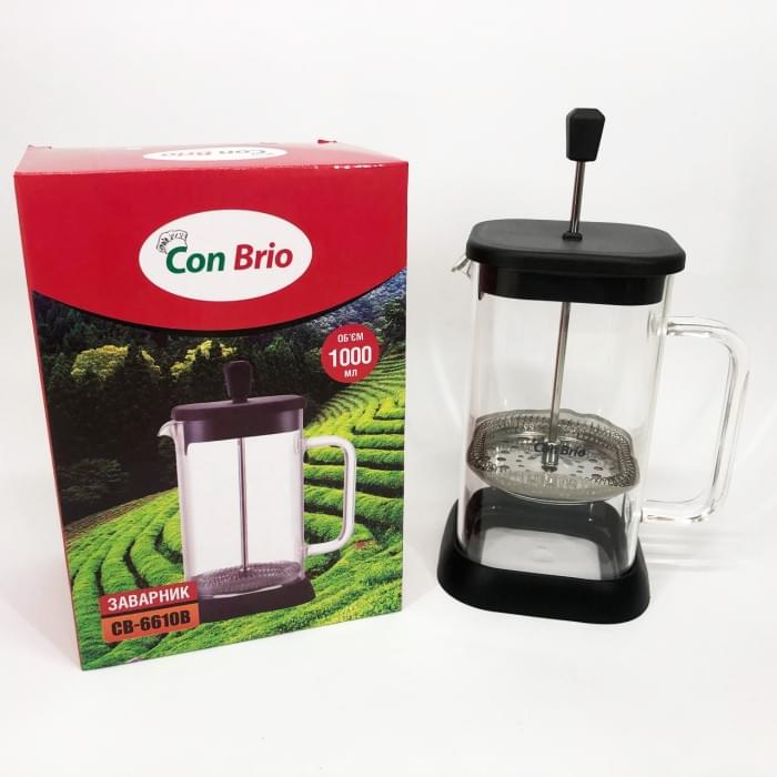 Заварник для чаю з пресом Con Brio CB-6610В 1000 мл, Френч-прес для кави, Чайник CO-468 заварювання трав