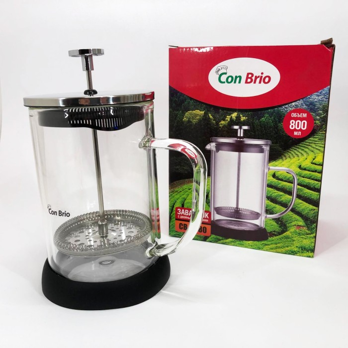 Заварний чайник скляний з ручкою Con, Френч-прес для заварювання кави, Френч-прес з ручкою DO-73