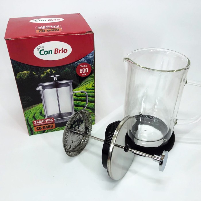 Френч-прес для заварювання трав, Чайник заварювальний френч прес, Стильний френч-прес для чаю та кави FR-34