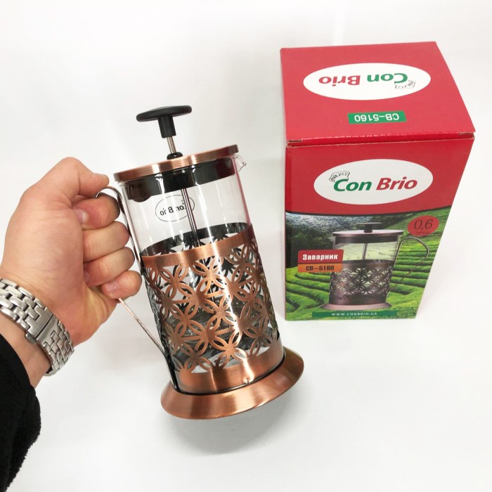Френч-прес для кухні для сервірування Con, Заварник для чаю з пресом Френч-прес заварювання кави MB-92