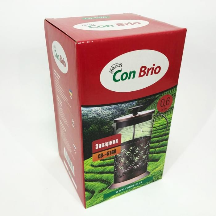 Френч-прес з ручкою Con Brio CB-5160 600мл, Френч-прес для заварювання кави, AF-200 Китайський заварник