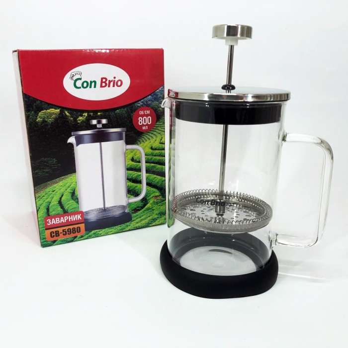 Скляні чайники для заварювання трав'яного чаю Con, Прес-заварник для чаю, Френч-прес красивий OS-14