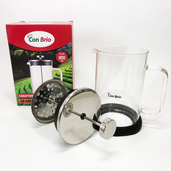 Скляні чайники для заварювання трав'яного чаю Con, Прес-заварник для чаю, Френч-прес красивий OS-14