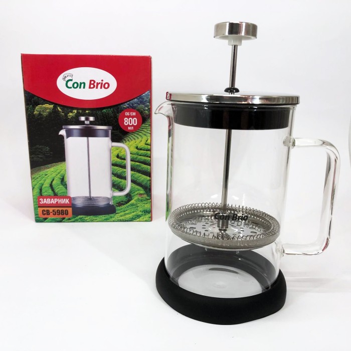 Скляні чайники для заварювання трав'яного чаю Con, Прес-заварник для чаю, Френч-прес красивий OS-14