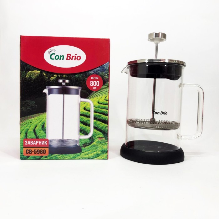 Скляні чайники для заварювання трав'яного чаю Con, Прес-заварник для чаю, Френч-прес красивий OS-14