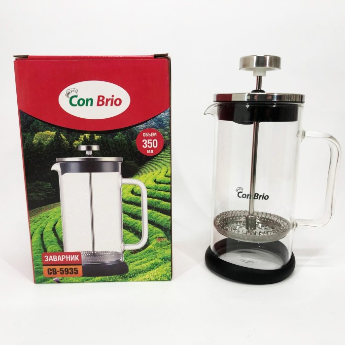 Френч-прес для дому та офісу Con Brio CB-5935 350 мл, Чайник прес для чаю, Френч-прес з поршнем CG-86