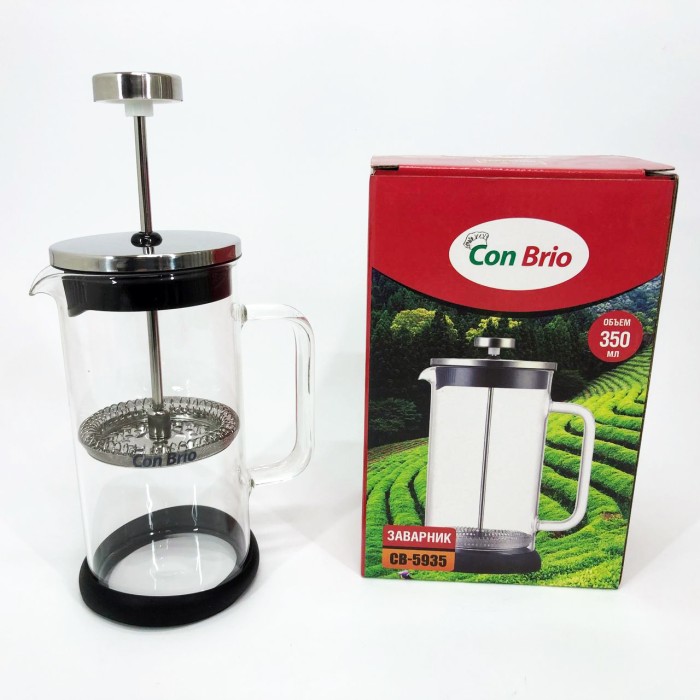 Френч-прес для дому та офісу Con Brio CB-5935 350 мл, Чайник прес для чаю, Френч-прес з поршнем CG-86
