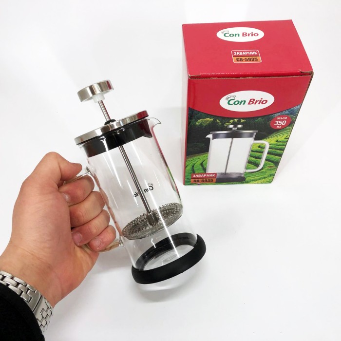 Френч-прес для дому та офісу Con Brio CB-5935 350 мл, Чайник прес для чаю, Френч-прес з поршнем CG-86