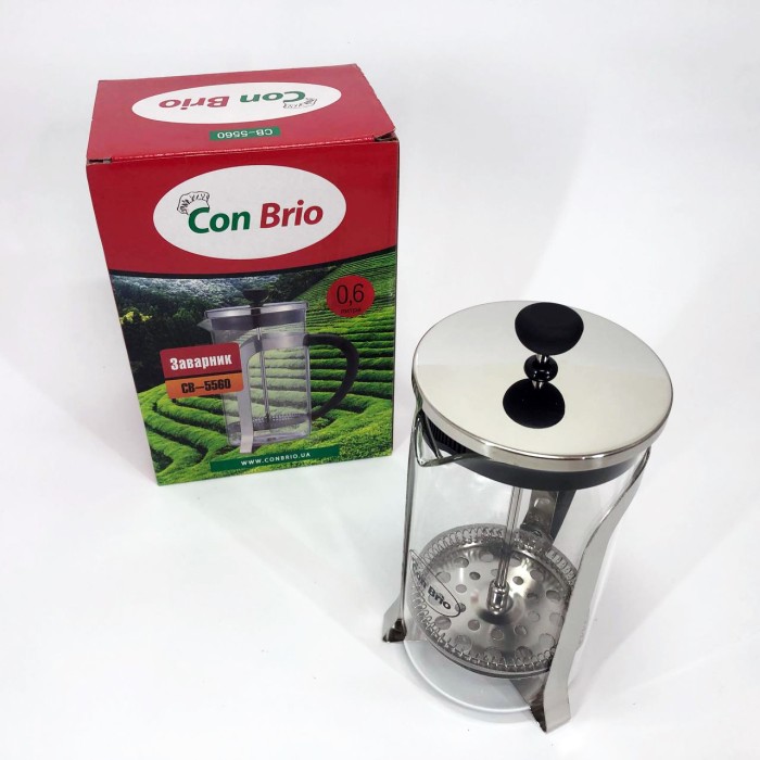 Френч-прес з поршнем, Заварний скляний чайник, Зручний френч-прес для дому, Заварник для кухні EL-72