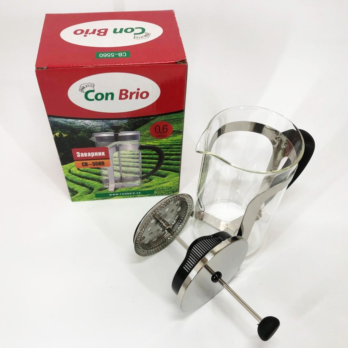 Френч-прес з поршнем, Заварний скляний чайник, Зручний френч-прес для дому, Заварник для кухні EL-72