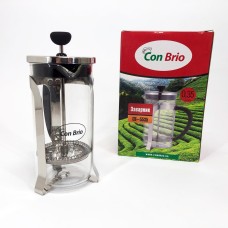 Френч-прес з силіконовим кільцем Con, Стильний чайник для заварювання, Ручний френч прес для чаю EQ-19