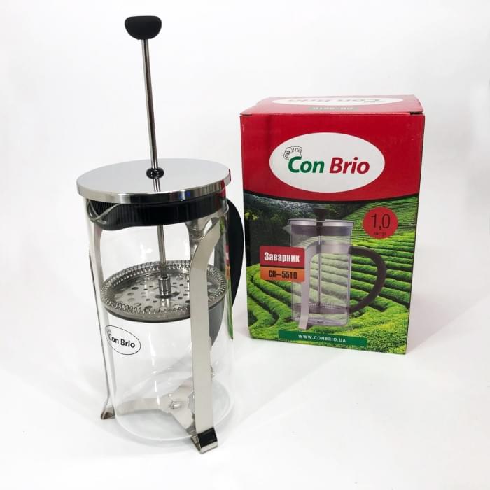 Китайський заварник Con Brio 1000 мл CB-5510, Френч-прес для заварювання кави, Френч-прес VZ-916 для кафе