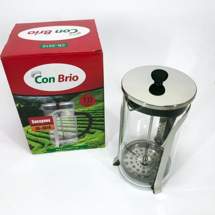 Китайський заварник Con Brio 1000 мл CB-5510, Френч-прес для заварювання кави, Френч-прес VZ-916 для кафе