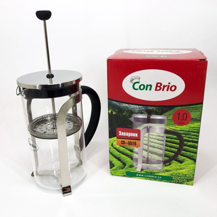 Заварник для трав Con Brio 1000 мл CB-5510, Чайник заварювальний скляний якісний на кухню SX-76