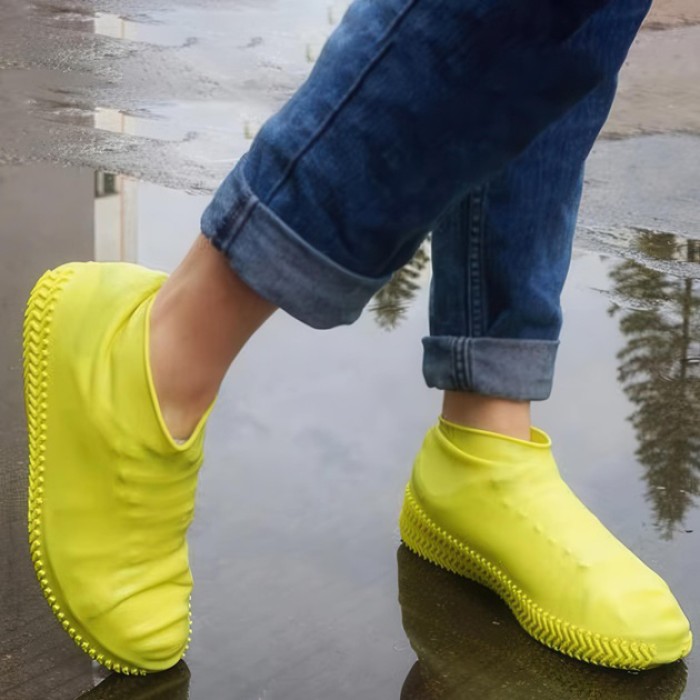 Багаторазові бахіли-чохли L (41-45 розмір) для взуття силіконові від води та бруду. Колір: жовтий PB-23