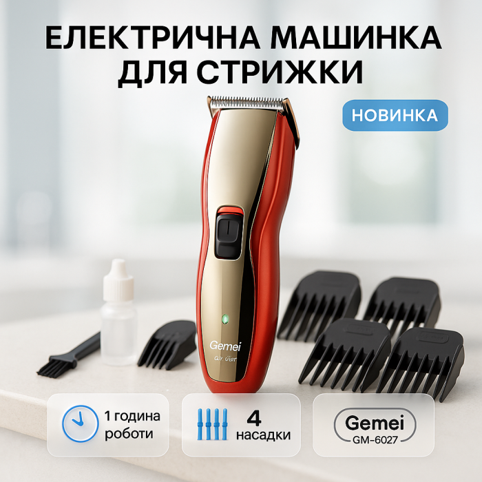 Модний машинка для стрижки волосся Pro, Акумуляторна машинка для стрижки волосся з насадками ZK-28