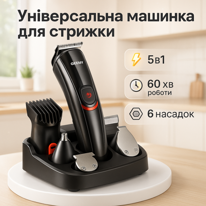 Бездротові машинки для стрижки легкі Geemy, Професійний бездротовий тример, Миюча машинка для стрижки YB-91