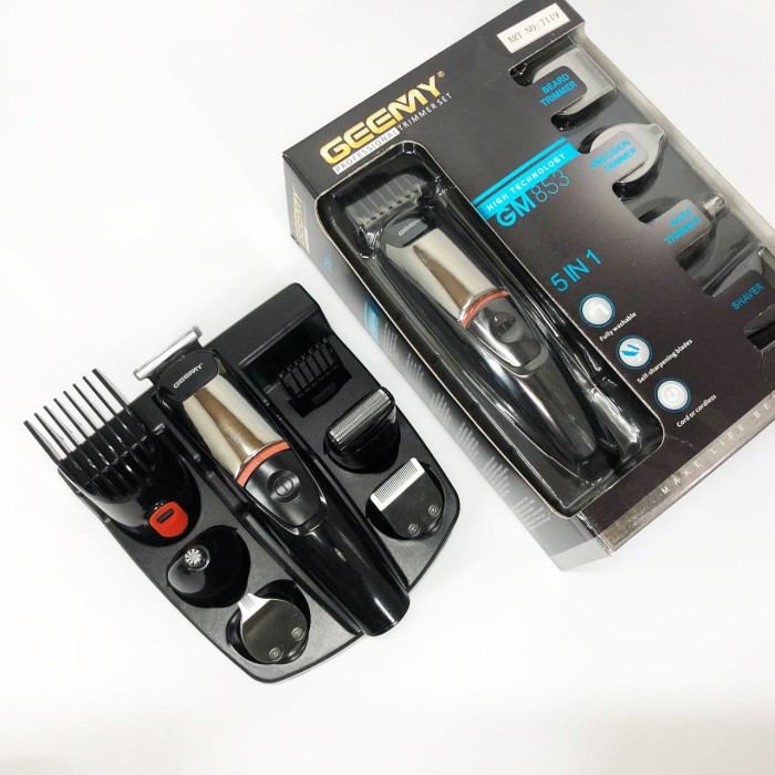 Тример для стрижки волосся потужний Geemy GM-853, Тример для скронь Машинка стрижки волосся хороша JI-89