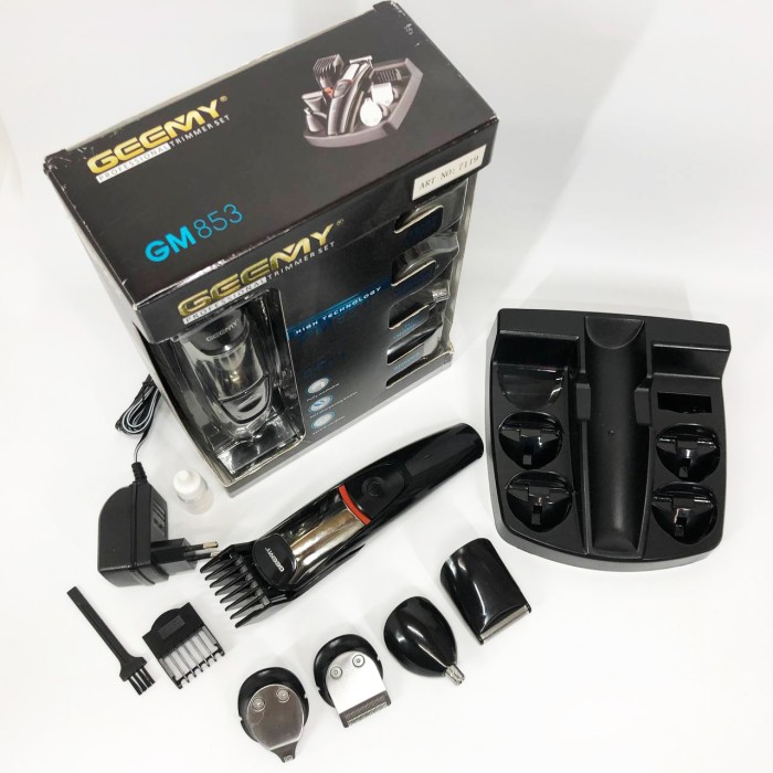 Тример для стрижки волосся потужний Geemy GM-853, Тример для скронь Машинка стрижки волосся хороша JI-89