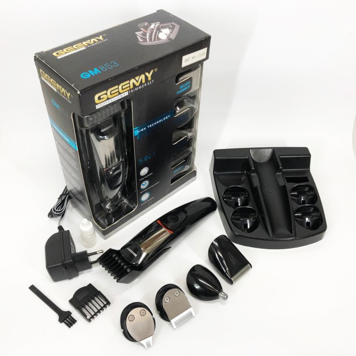 Тример для стрижки волосся потужний Geemy GM-853, Тример для скронь Машинка стрижки волосся хороша JI-89