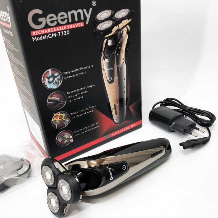 Електробритва Gemei GM-7720 - професійна, бездротова, потужна чоловіча бритва з головками, що плавають