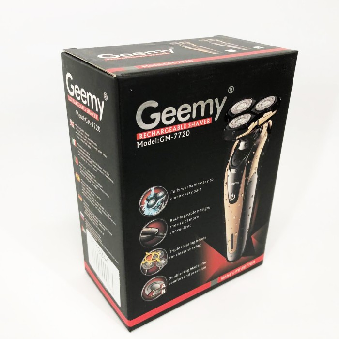 Електробритва Gemei GM-7720 - професійна, бездротова, потужна чоловіча бритва з головками, що плавають