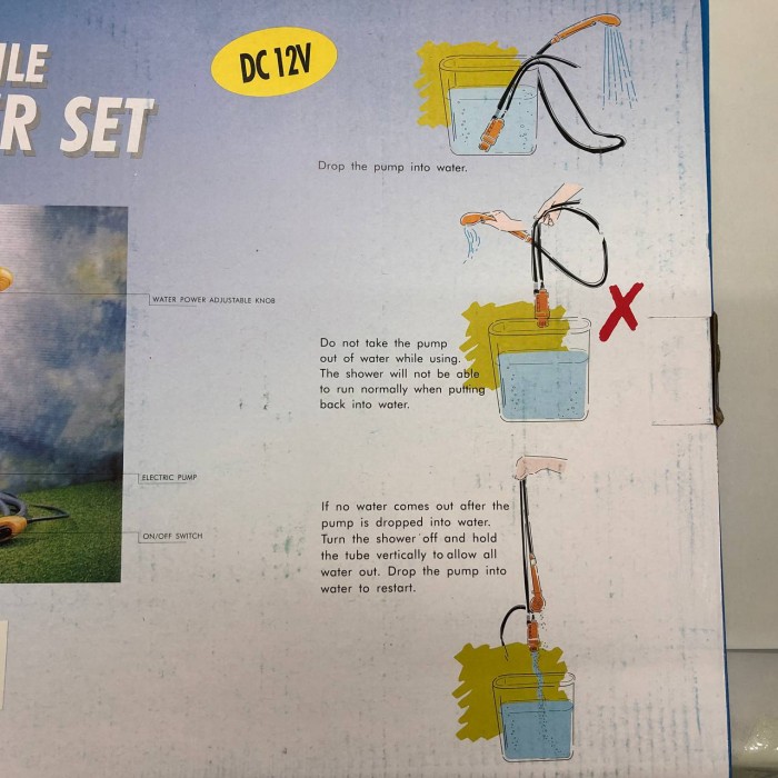 Портативний душ для кемпінгу і пляжу, Душ портативний кемпінг для туристів Автономний мобільний PU-77