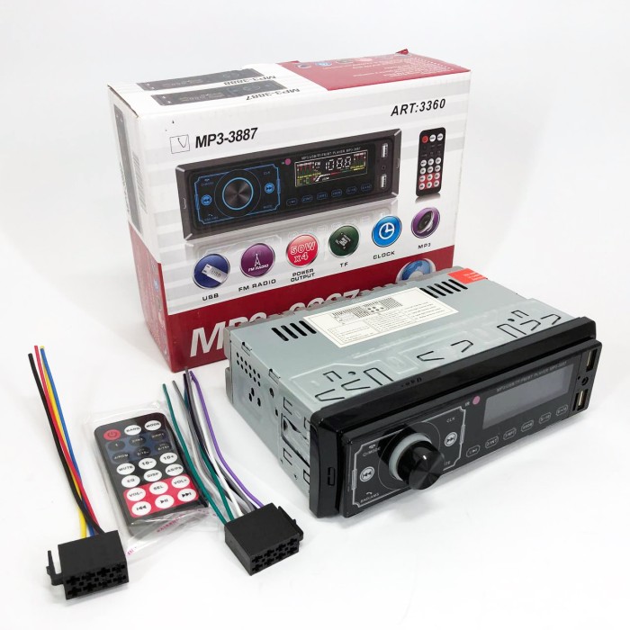 Мультимедійна автомагнітола універсальна MP3 3887 ISO 1DIN, Автомагнітоли з роз'ємом USB QR-66