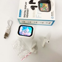 Навушники бездротові LX-10 TWS Earbuds з LED дисплеєм, Bluetooth гарнітури, Вакуумні навушники. Колір: білий