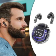 Бездротові навушники TWS T8 PRO з прозорим кейсом Вакуумний LED дисплей Bluetooth 5.3. Колір: чорний