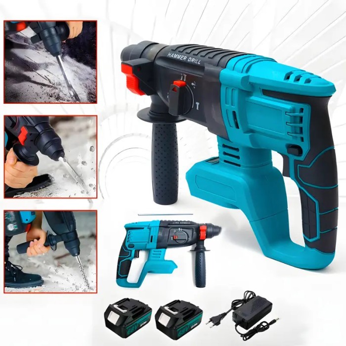 Професійний електричний перфоратор KRAFFTEC 48V 2 акб, Надійний електричний перфоратор PF-99