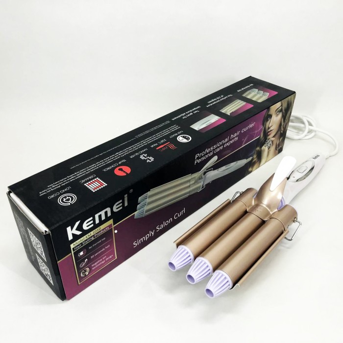 Щипці для завивки хвилястого волосся Kemei KM-1010, Щипці плойка кучері для волосся Плойка об'єму KS-69