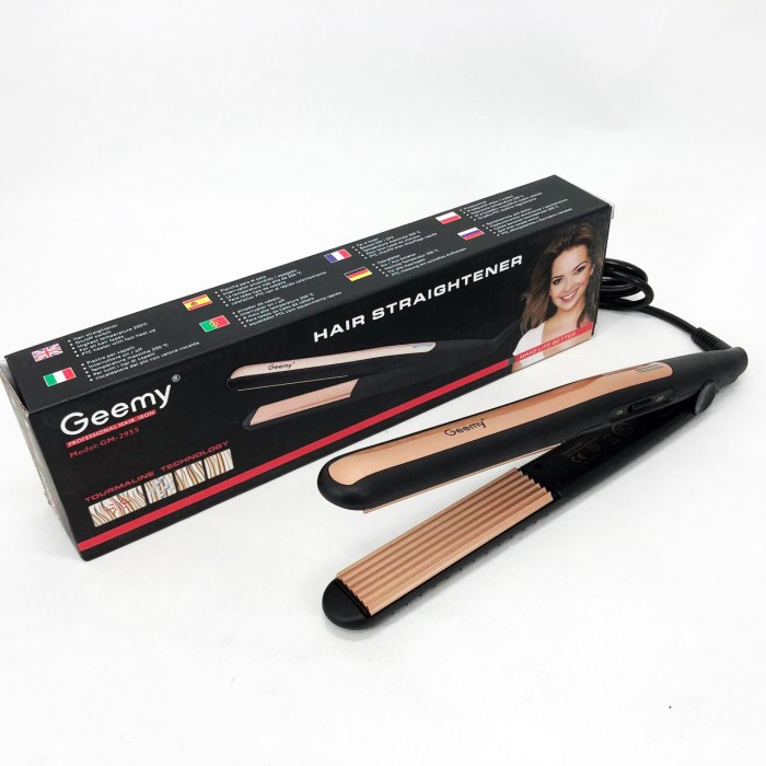 Праска-випрямляч для волосся з терморегулятором Gemei, Праска для вирівнювання зачіски TM-39