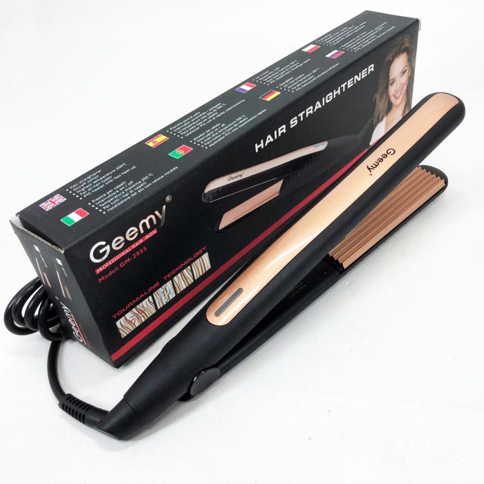 Праска-випрямляч для волосся з терморегулятором Gemei, Праска для вирівнювання зачіски TM-39