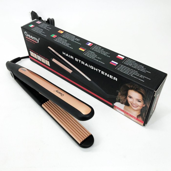 Праска-випрямляч для волосся з терморегулятором Gemei, Праска для вирівнювання зачіски TM-39
