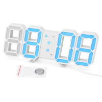 Годинник настільний LY-1089 з білим підсвічуванням LED синій, Годинник настільний професійний електронний