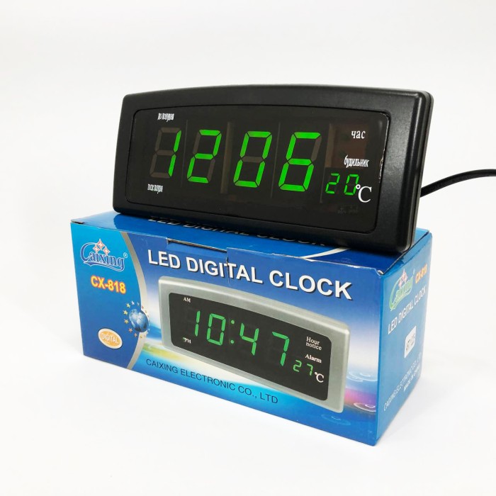 Годинник настільний цифровий електронний led Caixing, Практичний настільний годинник з підсвічуванням DV-94