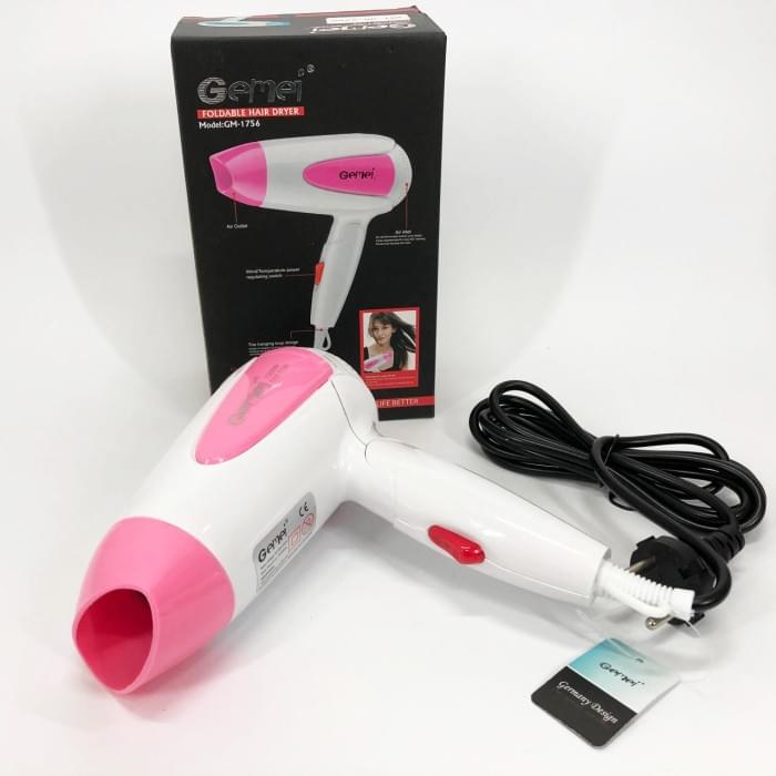 Хороший потужний фен Gemei GM-1756 1200 Вт, Фен для здоров'я волосся, Потужний DC-642 електричний фен