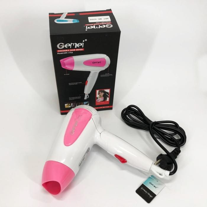 Хороший потужний фен Gemei GM-1756 1200 Вт, Фен для здоров'я волосся, Потужний DC-642 електричний фен