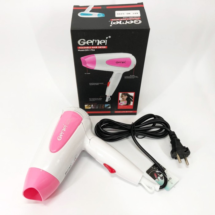 Професійний фен для укладання волосся з насадкою Gemei GM-1756 1200 Вт, Функціональна щітка для сушіння XS-97