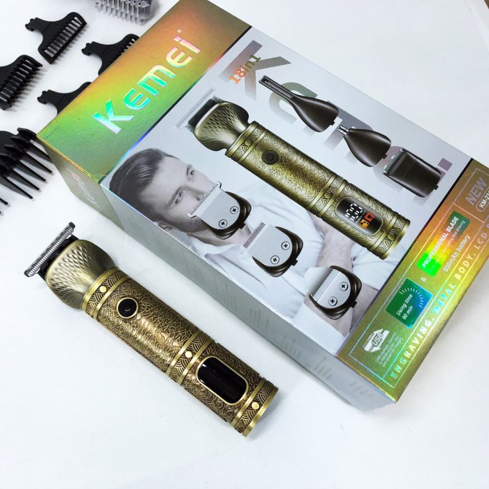 Машинка для точної стрижки бороди і волосся Kemei, Акумуляторна машинка для стрижки волосся з насадками SG-49