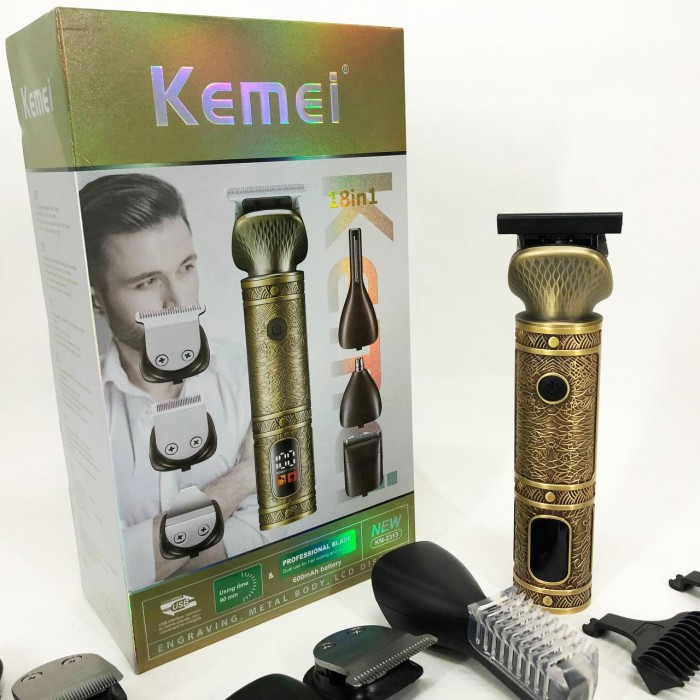 Машинка для точної стрижки бороди і волосся Kemei, Акумуляторна машинка для стрижки волосся з насадками SG-49