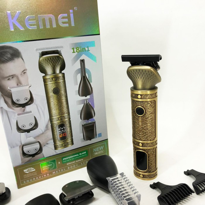 Машинка окантувальна професійна для бороди Kemei KM-2313, Машинка для видалення волосся XJ-542 на обличчі