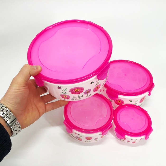 Набір пластикових судків UNIQUE UN-1512. Колір: рожевий JK-77