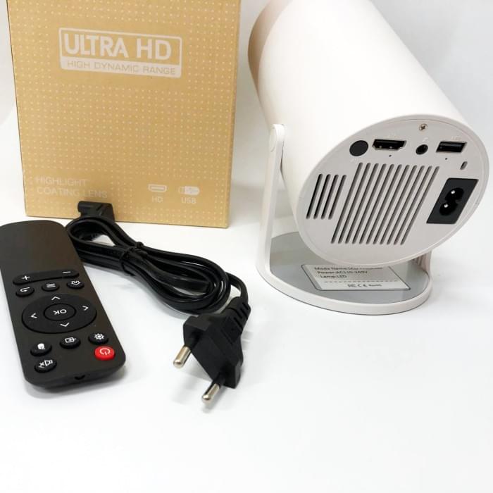 LED Проектор для дому портативний Смарт з WiFi, Bluetooth, Android 11, OL-109 білий, 1280х720р
