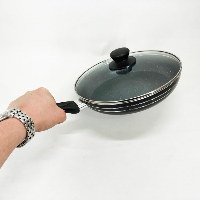 Сковорода глибока для дому UNIQUE, Сковорода з алюмінієвим корпусом, Алюмінієва каструля-сковорода GK-46