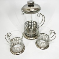 Скляні чайники для заварювання трав'яного чаю UNIQUE, Френч-прес для френч-прес з легким доглядом AY-81