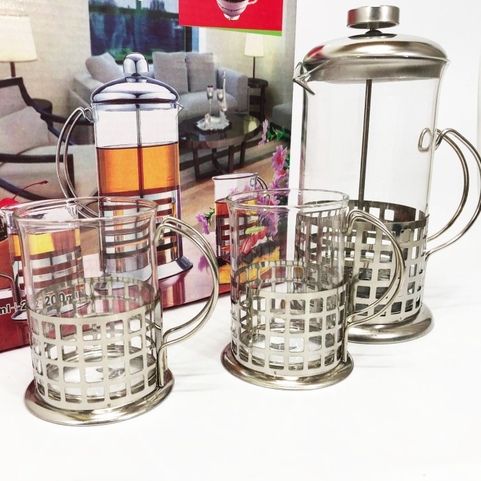 Френч-прес з ручкою UNIQUE UN-1155 0.6 л, Френч-прес для приготування чаю Простий JU-42