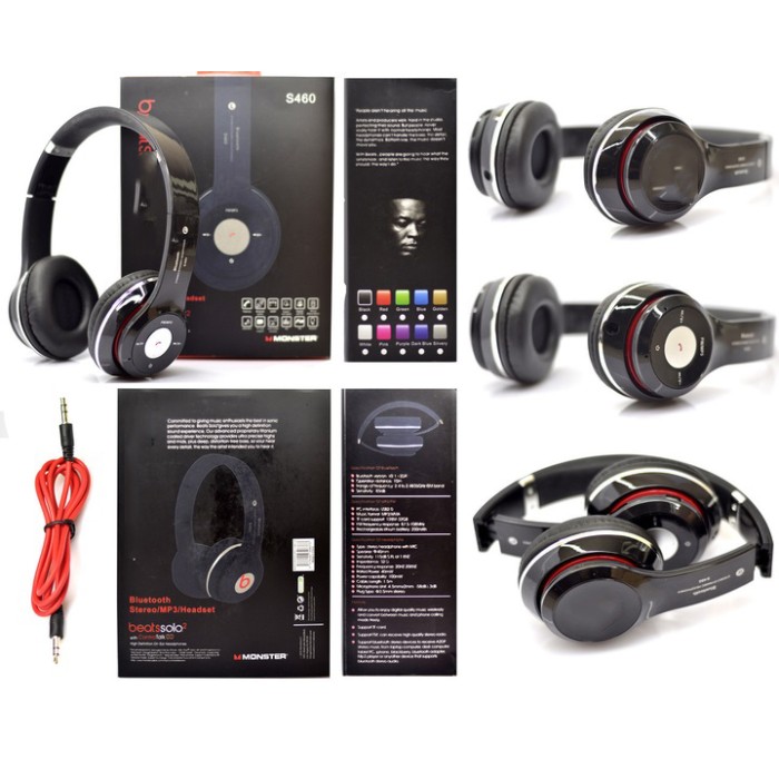 Бездротові навушники S460 Bluetooth black з MP3 плеєром чорний 18-20000 Гц, Бездротові блюз навушники